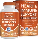 5-in-1 Ceylon Cinnamon Capsules 2355 mg - Ceylon Cinnamon ve Apple Cider Vinegar ile Turmeric, Panax Macintosh, Cinnamon ve Bioperine, 120 ctt
