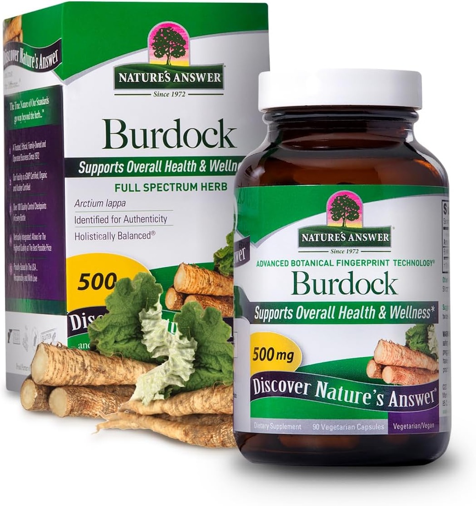 Απάντηση της φύσης Burdock Root 500mg 90-Κάψουλες 