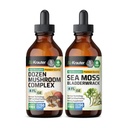 BIO KRAUTER Dozen Mushroom Tincture 4 Fl. Oz. & Sea Moss Tincture 4 Fl. Oz.