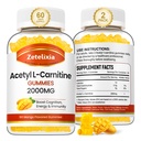 2 Pack Acetyl L-Καρνιτίνη Gummies, L-Καρνιτίνη συμπλήρωμα για γυναίκες & άνδρες, συμπλήρωμα διατροφής για την ενίσχυση της ενέργειας, ανοσία & Εγκεφαλική Υγεία, Vegan, μη-GMO, Mango Γεύση, 120 Count