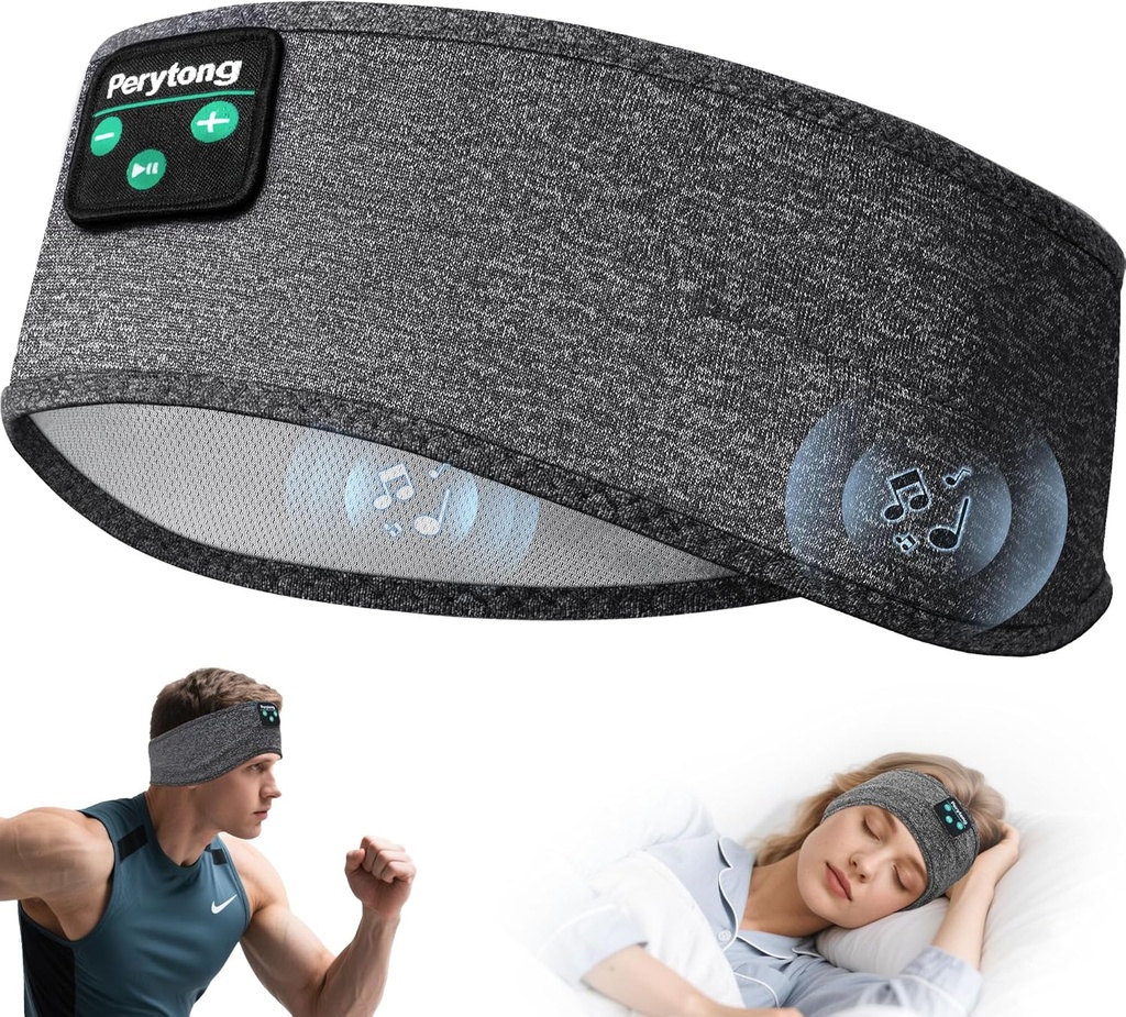Perytong Sleep Kulaklıklar, Bluetooth Sports Headband, Ultra-Thin HD Stereo Konuşmacılar Uyku için Mükemmel,Workout,Jogging,Yoga,Insomnia, Air Travel, Meditasyon