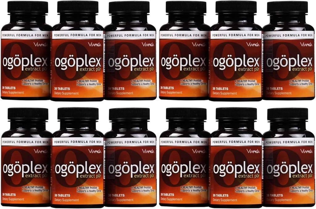ogoplex® | Male Prostate Health and Urinary Support Supplement with Graminex® Swedish Flower Pollen, Saw Palmetto, Phytosterols & Lycopene - 1 Month Supply (12 Pack)