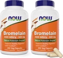 Şimdi Bromelain 500 mg, 200 Veg Capsules (Pack of 2) Supplement - Non-GMO, Vegan 500 mg Caps