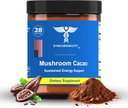 Mushroom Cacao Adaptogen Energy & Focus συμπλήρωμα σκόνης ποτών. Δυνατό 8:1 Lions Mane, Cordyceps & 3 Cocoa/Cacao Extract Blend από το Yale DRS. Όλα τα φυσικά καφέ Alt Nootropic & Nutrient Superfood