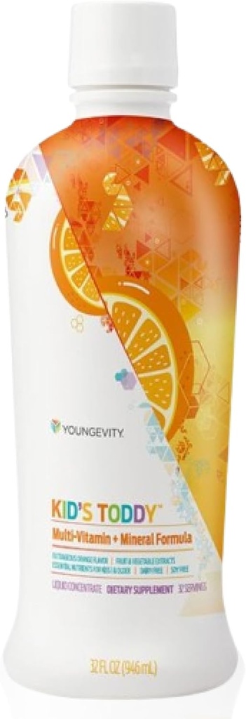 Youngevity Kid's ToddyTM - Çocuklar ve Çocuklar için Mega Multivitamin 2+ - 14 Vitamin, 10 Mineral, Phytonutrient - Yüksek derecede Absorbable - Great Tasting Orange 32 Fl Oz (Pazarlama)