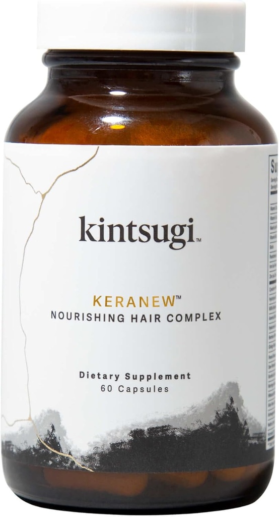 Kintsugi KeraNew Nourishing Saç Kompleksi - Aging Hair, Supplement for Strong, Voluminous Strands- Supports Sağlıklı, Fuller Saç w / Keratin, Collagen, & Biotin (60 Capsules)