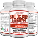 Blood Circulation & Vein Support Supplement, 90 Caps, Helps with Spider and Varicose Veins, Supports Vessels, Leg and Cardiagesal Health with Niacin, Ginger, Cayenne Pepper