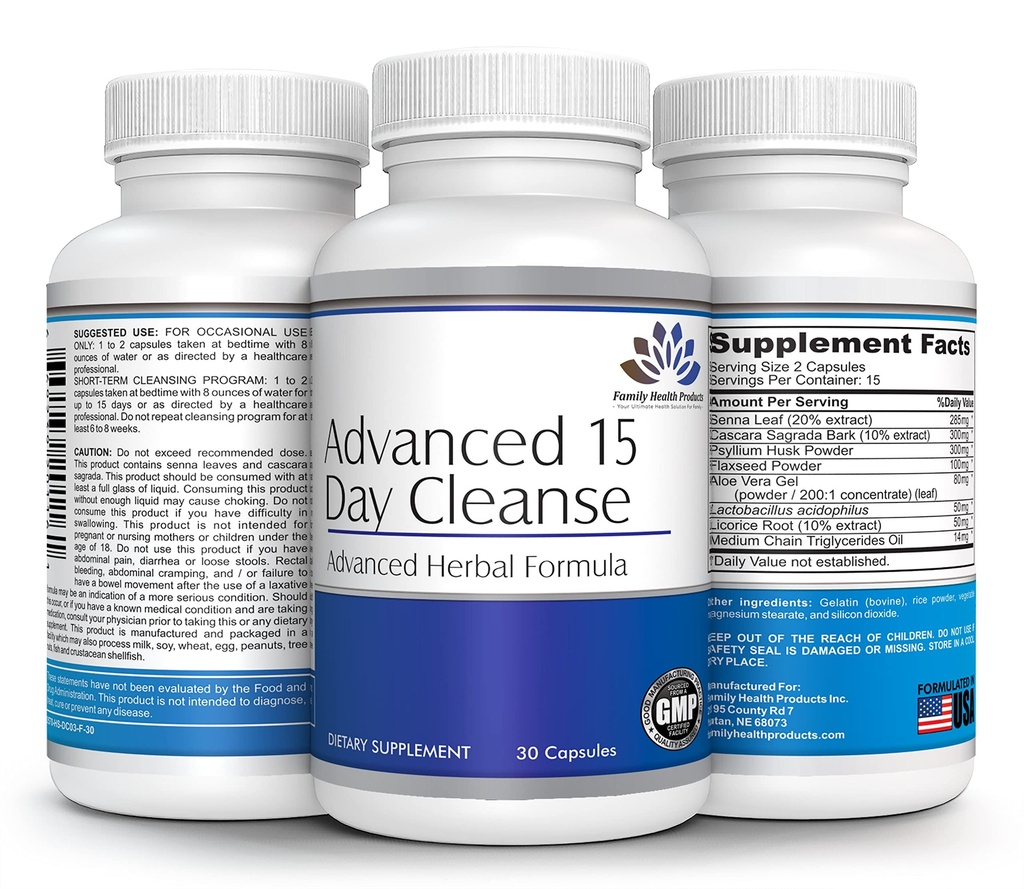 Cleanse Κολόν - χάπια Detox για γυναίκες ή άνδρες, 15 ημέρα συμπλήρωμα με Probiotics συμπλήρωμα Superfoods 15-Day καθαριστές για υγιεινές κινήσεις Bowel 