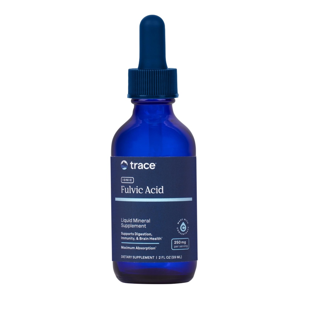 Trace Minerals Ionic Fulvic Acid 250mg - Essential Mineral Supplement to Support Hydration & Energy Production - Βοηθά την αντοχή των μυών - Liquid Supplement for Healthy Digetion - 2 fl oz (59 Servings)