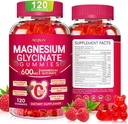 Magnesium Glycinate Gummies 600mg, Sugar Free Magnesium Gummies for Adults with L-Threonate, Chewable Potassium Supplements for Body Support, Sleep and Relaxation, 120 Count