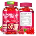 Magnezyum Glycinate Gummies 600 mg, Sugar Free Magnezyum Gummies for Yetişkinler, Chewable P Properties Supplements for Body Support, Zzz and Relaxation, 120 Count Count Count