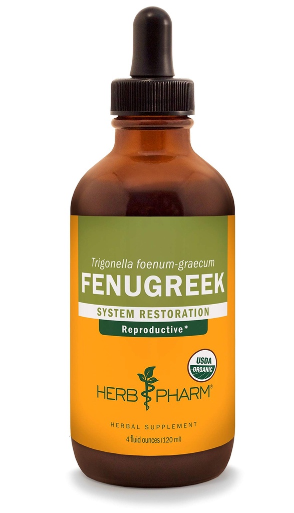 Herb Pharm Certified Organic Fenugreek Liquid Extract for Γυναικεία Αναπαραγωγική Υποστήριξη - 4 Ουγγιά