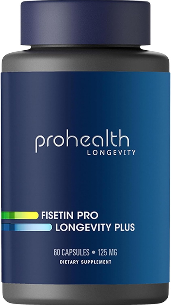 ProHealth Fisetin Supplements-15X Polifenol DNA'dan Daha İyi Aborpsiyon. 3rd Party Tested Pure. USA Manufacturing. Güçlü Antioksi + Senolytic. Fisetin Supplement 125 mg X 60 Servisler