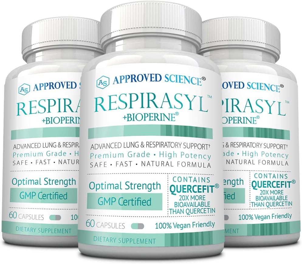 Onaylanmış Bilim® Respirasyl - Lung ve Respiratory Support - Quercefit, A,C,D, BioPerine - 3 Ay Supply - ABD'de Made in the USA