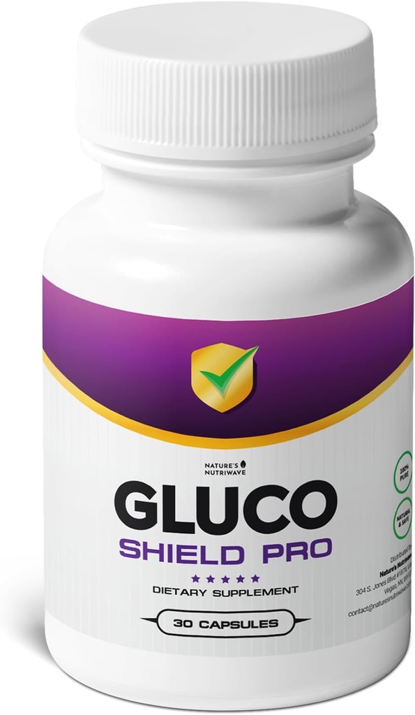 GlucoShield Pro - Vitaminlerle Doğal Supplement B1, B2, B6, Magnezyum, çinko & Food | Non-GMO, Stimulant-Free, Easy-to-Take | Made in the USA, GMP-Cerrec | 30 Capsules, 1 Ay Supply