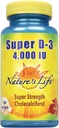 Nature's Life Super D-3 4000 IU | Yüksek Potency Vitamin D Supplement | Sağlıklı Kemikleri, Dişleri ve Immune Sistemi | 100 Softgels