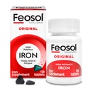 Feosol Original Iron Supplement Tabletler, Non-heme, 325 mg Ferrous Sulfate (65 mg Elemental Iron) per Iron Pill, 1 Per Day, 120ct, 4 Ay Supply, for Energy and Immune System Support, Made in USA