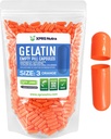 XPRS Nutra Boyutu 3 Boş Kapsüller - 1000 Kont Boş Gelatin Capsules - Pills DIY Capsule - Pure Bovine Pill Gel Caps Do-It- Yourself Vitamins and Supplements (Orange)