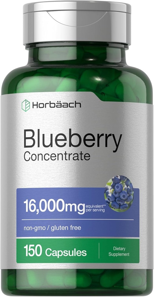 Horbäach Blueberry Extract Supplement | 150 Capsules | Blueberry Inter | Non-GMO, Gluten Free Free