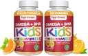 Νιώστε τις Μεγάλες Βιταμίνες Παιδιά DHA Gummies με Ωμέγα 3 6 9, Βιταμίνη C (2-πακέτο) 