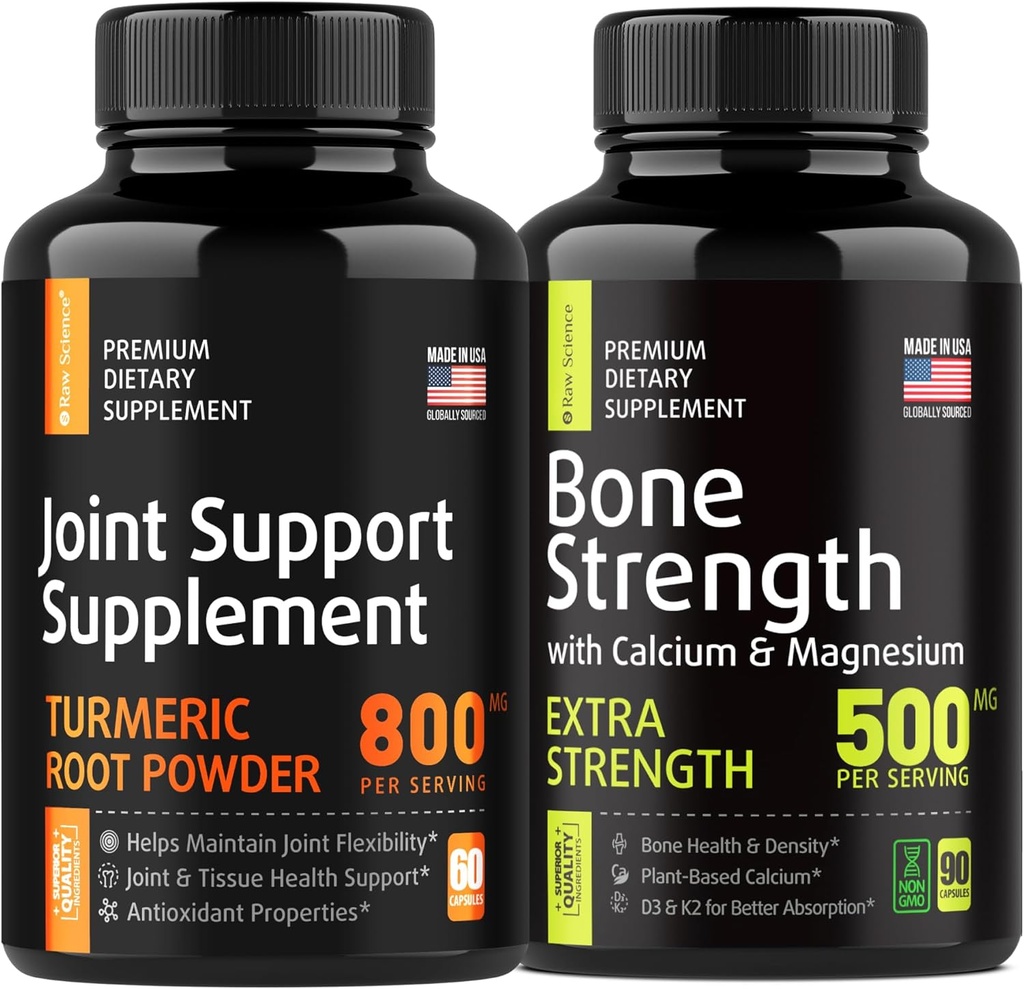 Bone and Joint Fortification - Ortak & Diz Support Supplement, Bone Strength Supplements - Turmeric Glucosamine Chondroitin MSM 800 mg 60par ve 50 mg 90par 90parça ve Macauyop