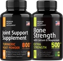 Bone and Joint Fortification - Ortak & Diz Support Supplement, Bone Strength Supplements - Turmeric Glucosamine Chondroitin MSM 800 mg 60par ve 50 mg 90par 90parça ve Macauyop