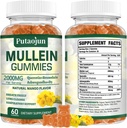 Lung Cleanse için Mullein Gummies | Organik Immune Support | 2000 mg Respiratory Health Gummies | Mango Flavor, Non-Sticky | Lung Health, Sinus Relief | Mullein Leaf Extract | 1 Pack