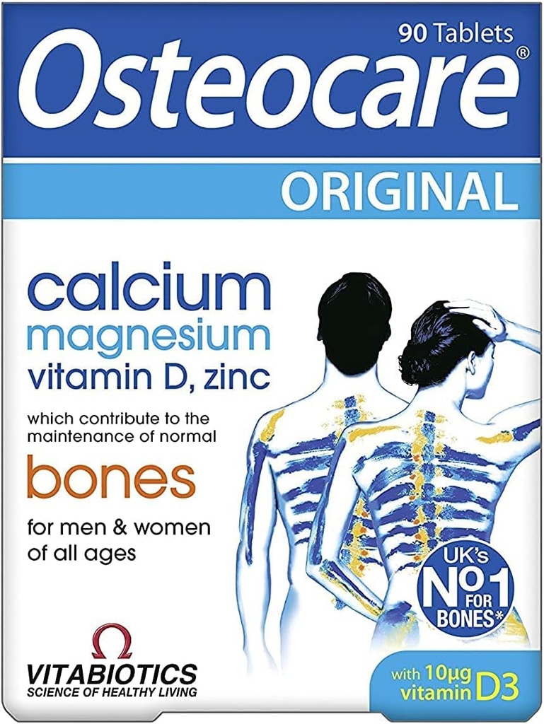 Vitabiyotiks Osteocaredis 800mg, D3, Magnezyum ve çinko - Bone Health ve Immunity Multivitamin Supplement for Men and Women - 90 Tabletler