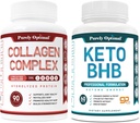 Αμιγώς Βέλτιστα Χάπια Keto Diet Χρησιμοποιήστε το λίπος για την ενέργεια με Κέτωση + Premium Πολυ Συλλογές Peptides κάψουλες (Τύποι I, II, III, V, X)