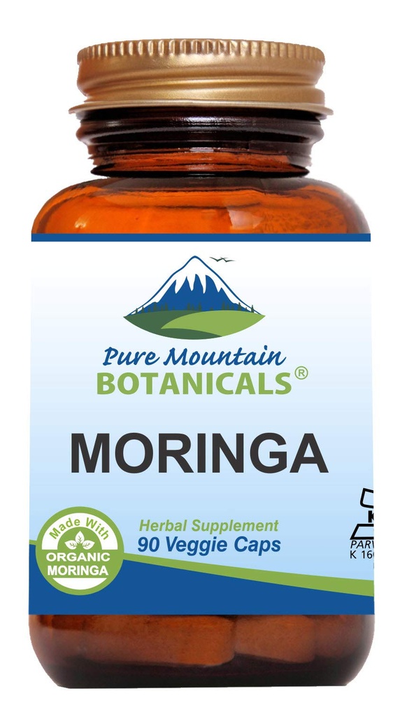 Saf Dağ Botanikleri Moringa Leaf Capsules - Kosher Vegan Formula 1000 mg Organik Moringa - Yeşil Moringa Oleifera Superfood Supplement