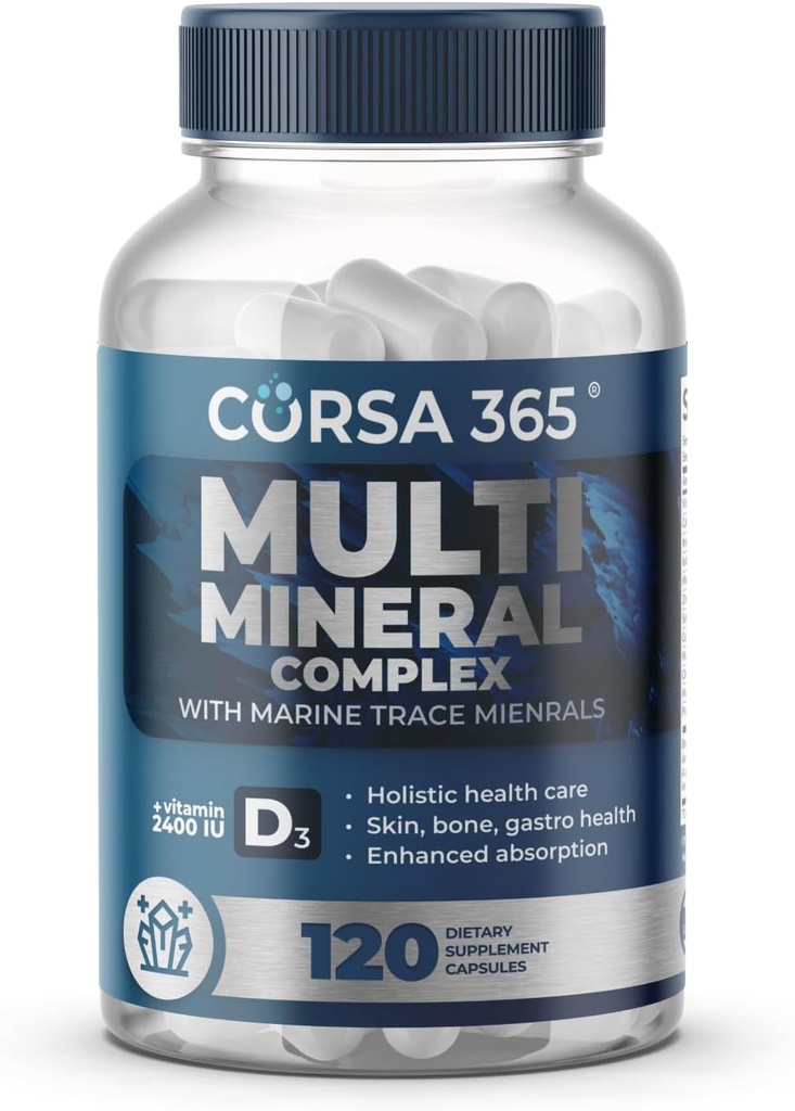 Multimineral Supplement Magnezyum Kompleksi Immune Support için Trace Minerals ile Kompleksi - Pyum Magnezyum Supplement Kalsiyum Vitamin D çinko Cooper Boron Supplement for Men Women - 120 Capsules