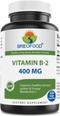 Brieofood Vitamin B2 (Riboflavin) 400 mg, 120 Veggie Capsules - Gluten Free, Non-GMOMO