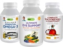 ANDREW LESSMAN 3 Ürün Göz Sağlığı Grafik - 360 Softgels Her Ultimate Eye Support, maksimum Temel Omega-3 ve Tocotrienols'ı tamamlayın. Göz Sağlığını teşvik eder ve destekler.