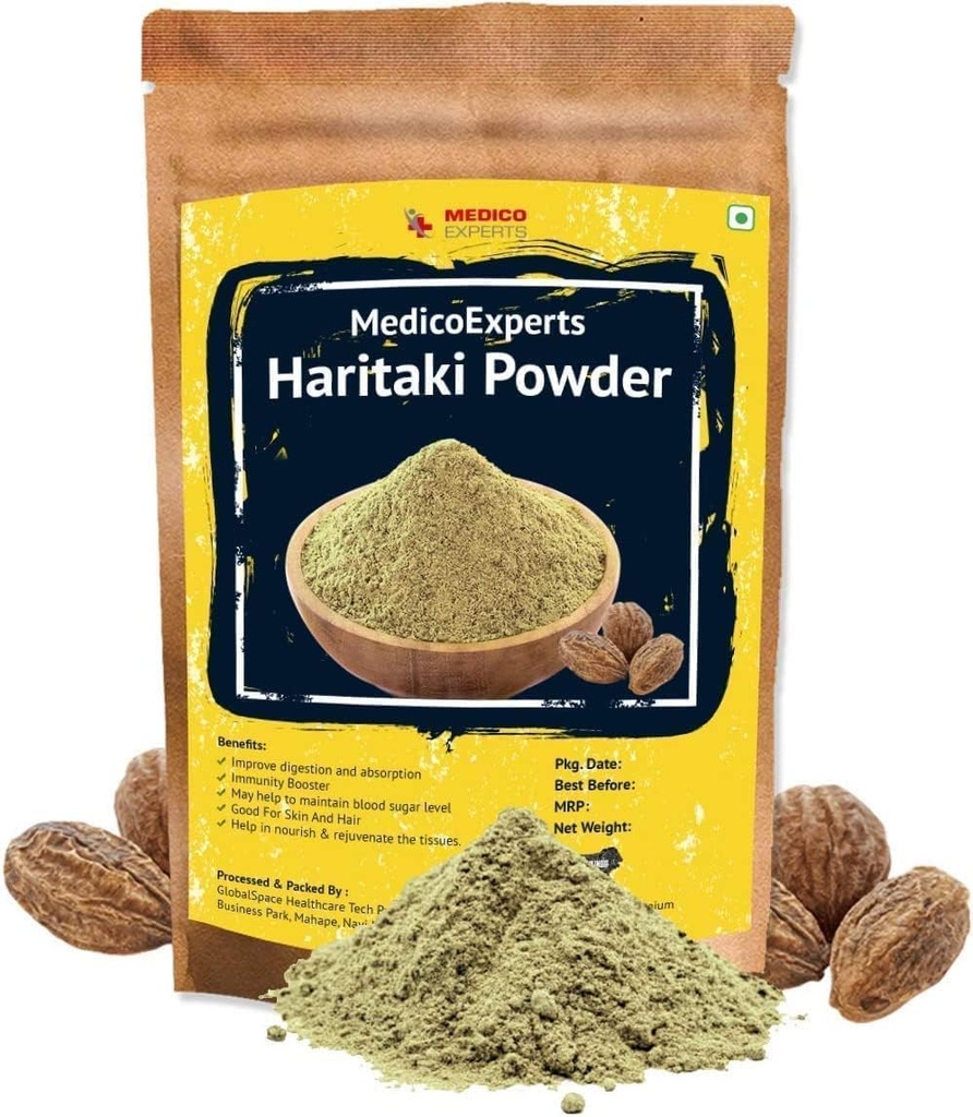 SENTA Haritaki Toz Organik - 400 GMS | 100% Saf Harde Toz | Kadukkai Toz | Harad Toz | Inknut Toz for Dark Circles, Face, Skin & Health Digestion