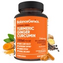 Turmeric Curcumin Supplement with Black Pepper & Ginger Root 1000 mg | Optimized Formula 95 Curcuminoids Curcuma | Ortak Sağlık & Inflammation Support | 60 Capsules Toz