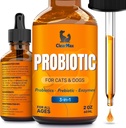 Köpekler ve Kediler için sıvı Probiyotikler – 6 Milyar CFU Pet Digestive Support – Dog Probiyotiks with Enzymes – Cat Probiyotik Supplement – 2oz Şişe