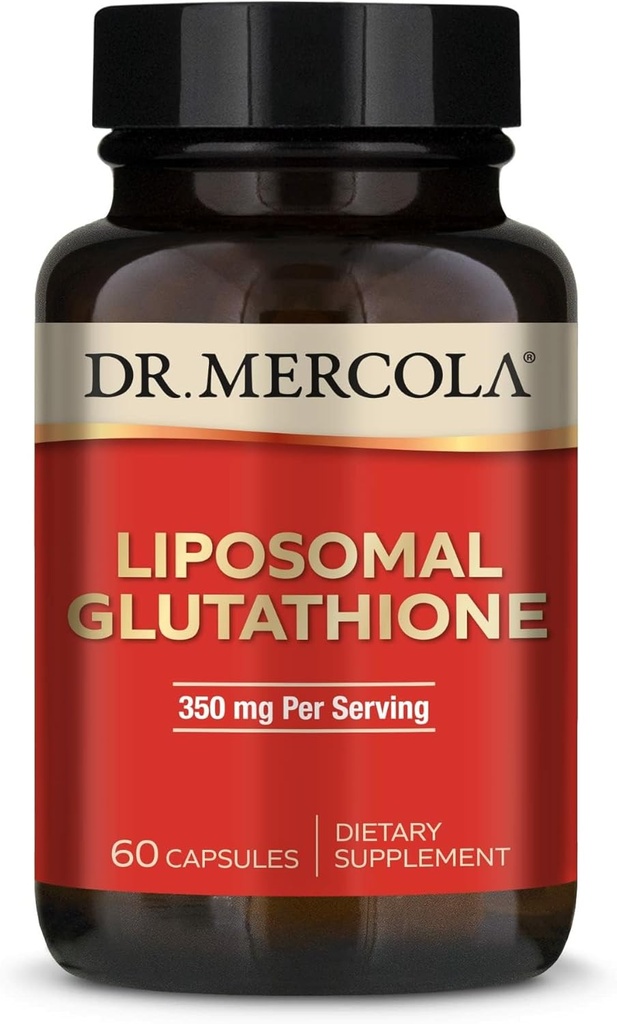 Dr. Mercola Liposomal Glutathione - Servis başına 350 mg - Destekler Enerji Üretimi - Yüksek Aborpsiyon - Non-GMO, Gluten-Free & Soy-Free - 60 Capsules (30 hizmet)