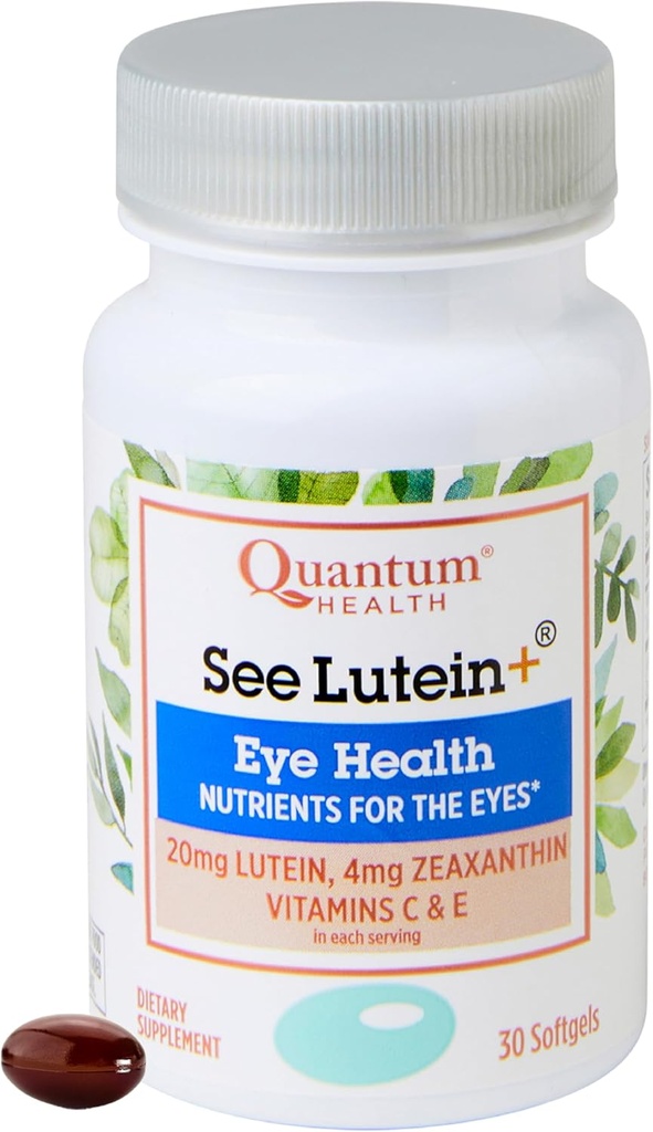 Kuantum Sağlığı Lutein+ Eye Care Supplement'i Görüyor - Lutein 20 mg Zeaxanthin Plus Vitaminleri C & E Daily Nutrition for Women & Men - 30 Softgels