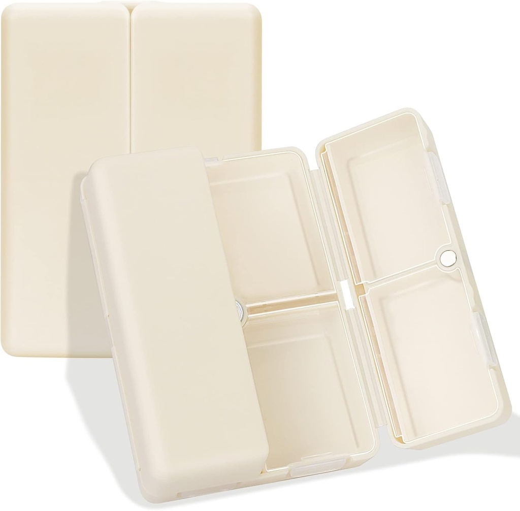 FYY Daily Pill Organizer, 7 Karşılaştırmalar Portre Pill Case Travel Pill Organizer, [Folding Design] Pill Box for Purse Pocket to Hold Vitamins,Cod Liver Oil,Supplements and Drug-Whiter