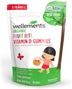 Wellements Organic Fruit Bite Vitamin D Gummies | Çocuklar için D3 Gummy, Sağlıklı Büyüme ve Bone Development için Tamam *, Raspberry Flavor | 60 Day Supply, Ages 2+