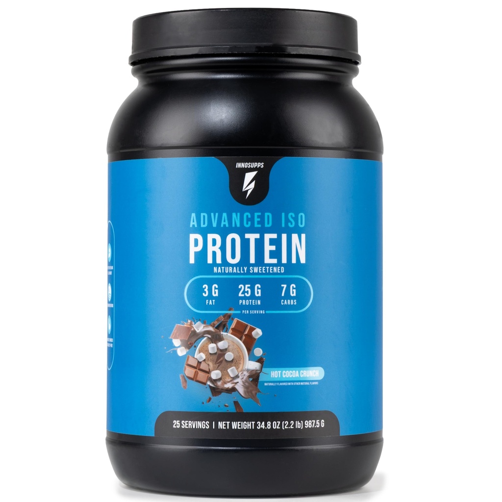 InnoSupps Advanced Iso protein | 100% Whey Isolate protein Toz | Yapay Tatlıcılar / Low Fat, Low Carbs | 25g of Protein | Hormon Ücretsiz, Gluten Free, Soy Free | (Hot Cocoa Crunch)