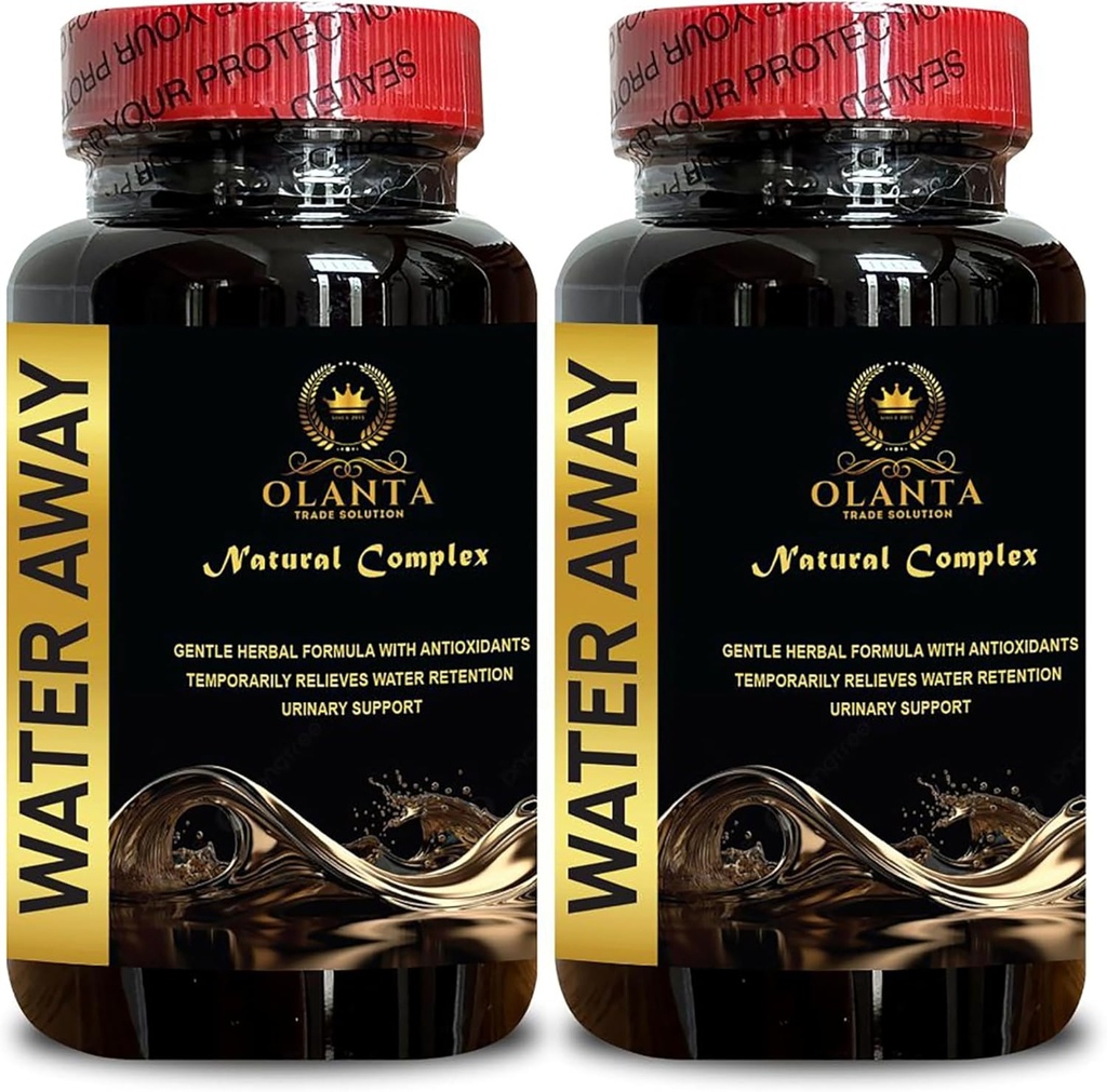 Water Away Supplement - Διατήρηση νερού για τις γυναίκες, Υποστηρίζει Digestive Υγεία, Χάπια κοπής νερού, Ανακουφιστικό Άνθος νερού, Διουρητικά Χάπια νερού - 2 Φιάλη 120 Κάψουλες