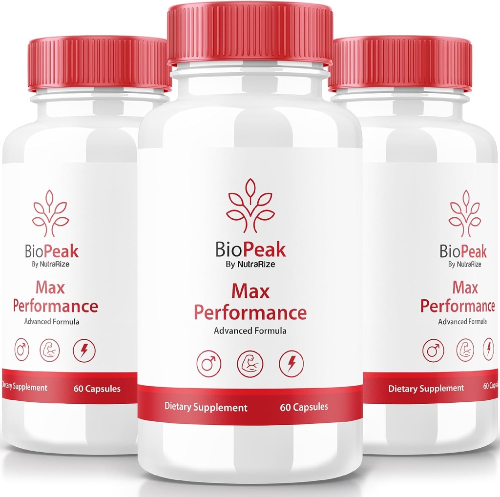 NutraRize (3 Pack) Biopeak Men Enhancement Pills, Biopeak Male Capsules, All Natural Supplement for Max Performance and Overall Health, Official Bio Peak Pastillas Reviews (180 Capsules)