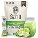 Salud 2in-1 Hydration Packets + Immunity Electrolytes Toz, Cucumber Lime - Agua Fresca Drink Mix, Elderberry, Dairy & Soy Free, Non-GMO, Gluten Free, Vegan, Low Calorie, 1g Sugar (15 hizmet)