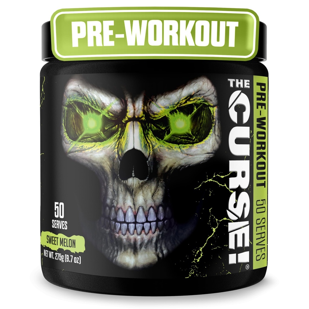 JNX SPORTS The Curse! Erkekler ve Kadınlar için Çalışma Tozu, Caffeine, Beta-Alanine, Tinatine, L-Citrulline, 50 Hizmet, Sweet Melon Flavor – Enerji, Güçlü ve Focus