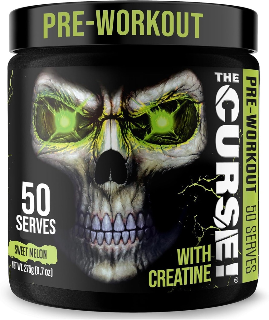 JNX SPORTS The Curse! Erkekler ve Kadınlar için Çalışma Tozu, Caffeine, Beta-Alanine, Tinatine, L-Citrulline, 50 Hizmet, Sweet Melon Flavor – Enerji, Güçlü ve Focus