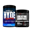PROSUPPS Hyde Signature Sustained Energy Pre-Workout, Blue Razz - 60 Servings, and Creatine 300 Bundle