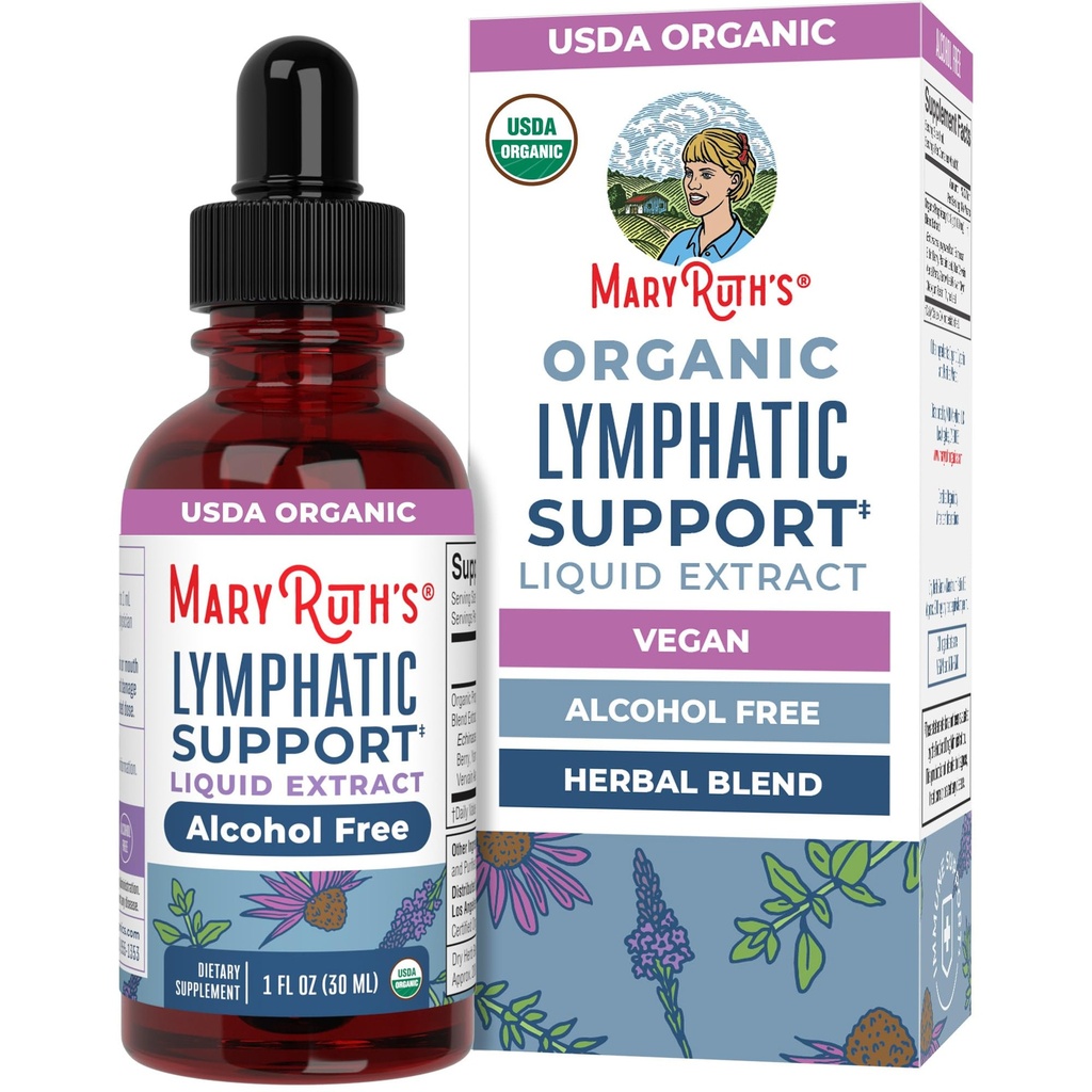 MaryRuth Organics Lymphatic Support Drops | USDA Organic Lymphatic Cleanse Immune Support Supplement| Lymphatic Support with Echinacea & Elderberry | Blue Vervain | Vegan | Non-GMO | 30 Hizmet