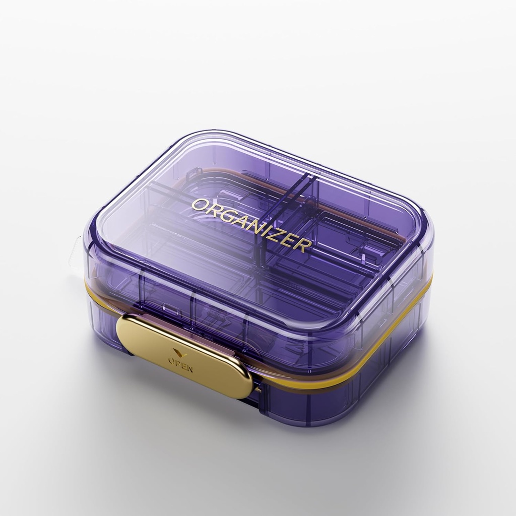 Bexeen Tıp Pill Organizer Seyahat Cute Pill Konteyner Küçük Pill Box For Purse Mini Pill Case Portatif Vitamin Sahibi Organize Kombine Seyahat Boyut İlaçları Günlük Pocket Eczanesi için Tamamlayıcı