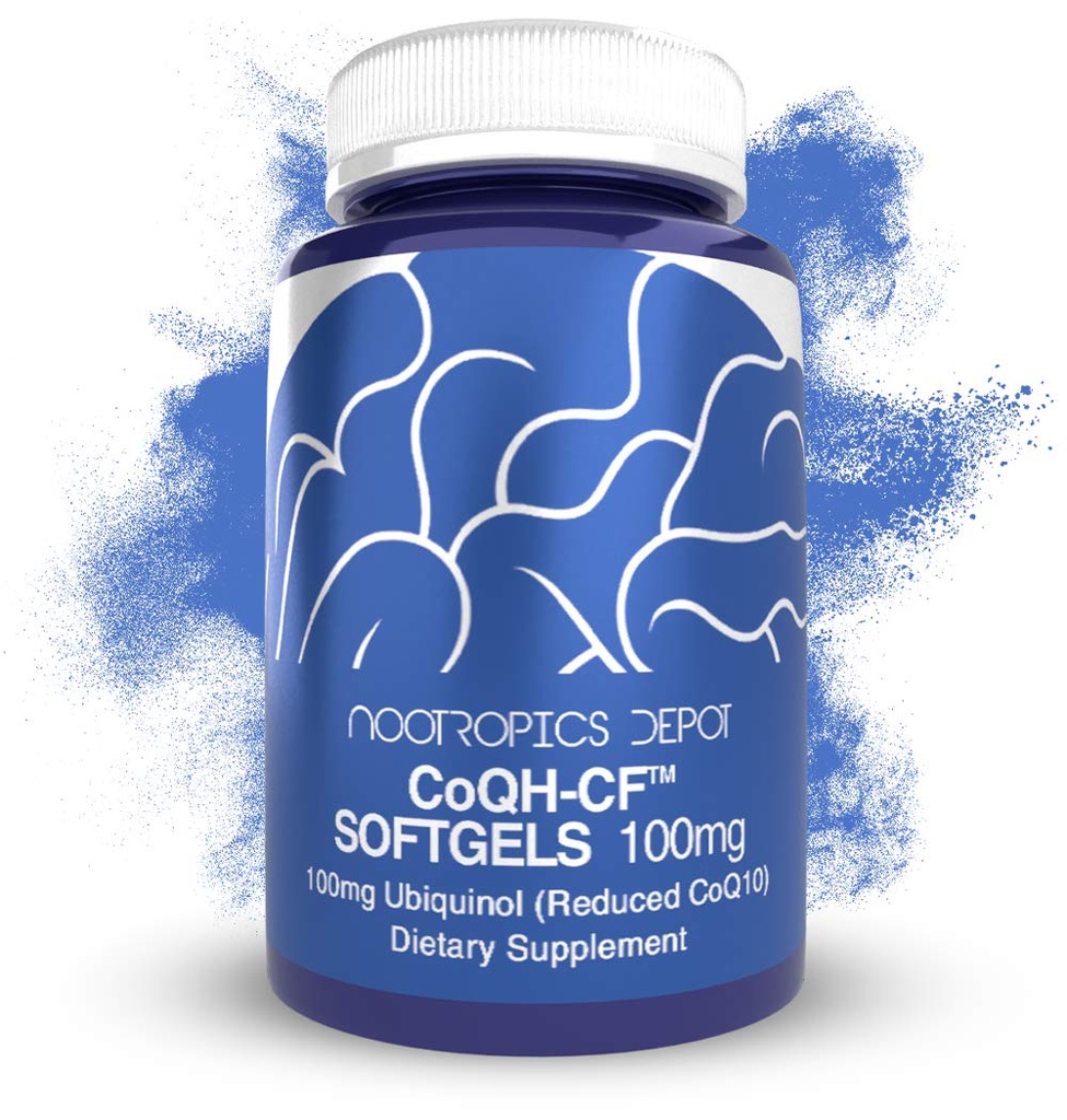Nootropics Depot Ubiquinol CoQH-CF Softgels | 100 mg Ubiquinol Supplement | 30 Count | Azaltılmış CoQ10